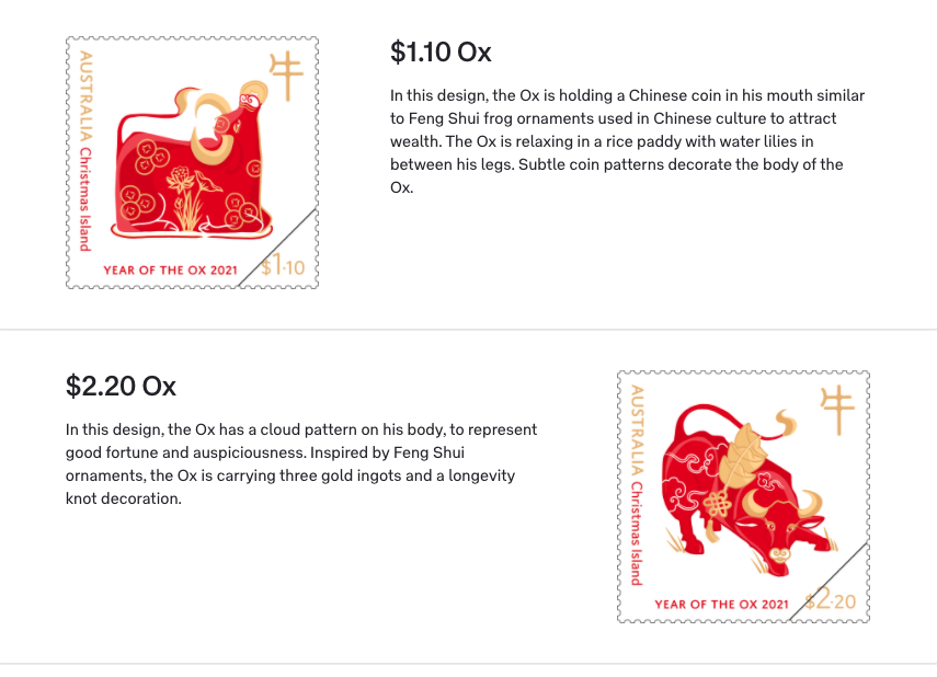 Chinese New Year Zodiac Stamps for Australia Post by Chrissy Lau